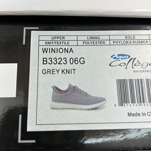 Aqua College Winiona Water Proof Grey Knit Sneaker - Size 9.5- NIB - Picture 7 of 7